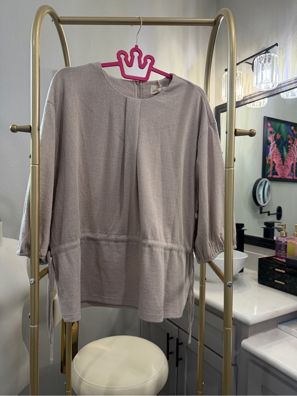 Nordstrom Light Mauve Peasant Tunic Top